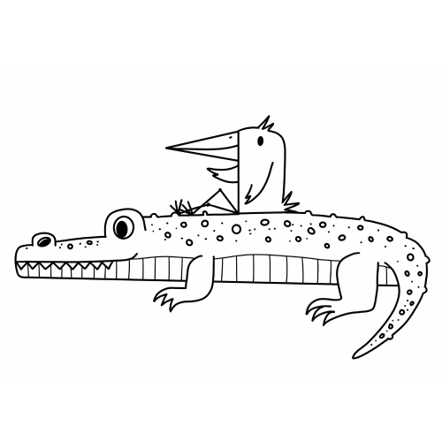 Kleurplaten voor kinderen - Krokodil
