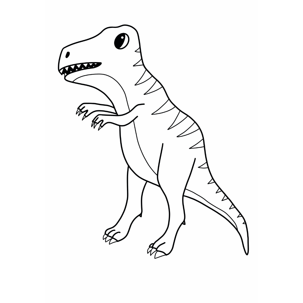 Kleurplaten voor kinderen - T-rex